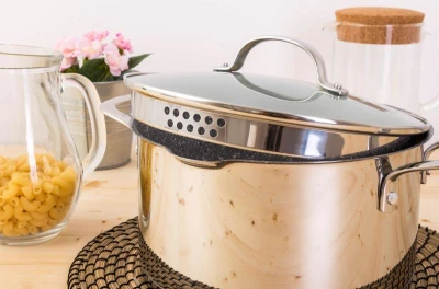 G21 Sada nádobí Gourmet Miracle s cedníkem, 9 dílů, nerez/greblon