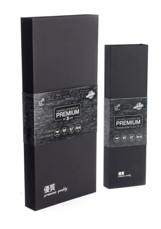 G21 Sada nožů Damascus Premium v bambusovém bloku, 4 ks + brusný kámen