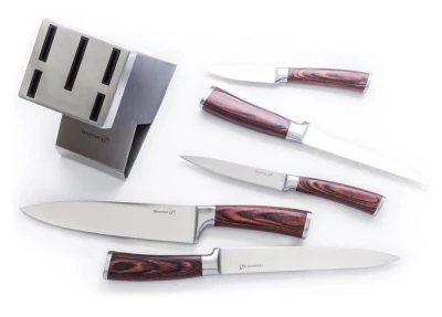 G21 Sada nožů Gourmet Dynamic 5 ks + černo-nerezový blok