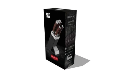 G21 Sada nožů Gourmet Dynamic 5 ks + černo-nerezový blok