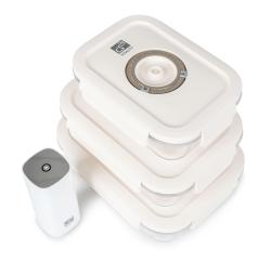 G21 Set skleněných vakuovacích dóz s pumpou, 4 ks