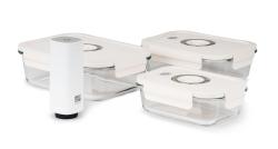 G21 Set skleněných vakuovacích dóz s pumpou, 4 ks