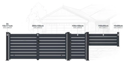 G21 sloupek pro branku a bránu s patkou 15x171 cm antracitový, 2 kusy