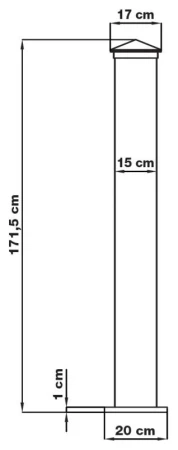 G21 sloupek pro branku a bránu s patkou 15x171 cm antracitový, 2 kusy