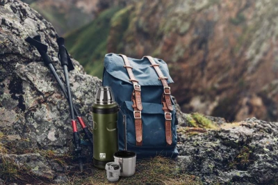 G21 Termoska na pití, 1000 ml, khaki zelená s rukojetí