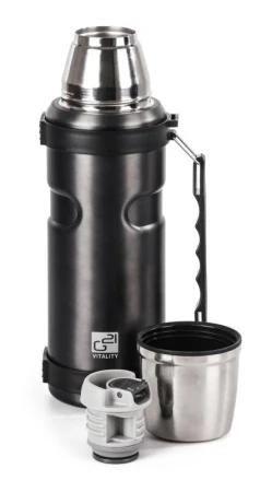 G21 Termoska na pití, 1000 ml, ocelově šedá s rukojetí
