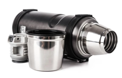 G21 Termoska na pití, 1000 ml, ocelově šedá s rukojetí