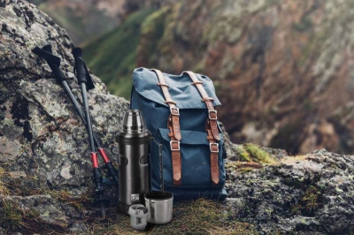 G21 Termoska na pití, 1000 ml, ocelově šedá s rukojetí