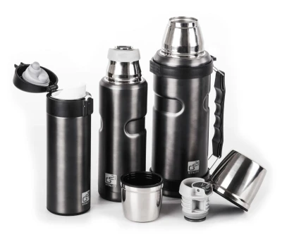 G21 Termoska na pití, 1000 ml, ocelově šedá s rukojetí