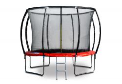 G21 Trampolína SpaceJump, 305 cm, červená, s ochrannou sítí + schůdky zdarma