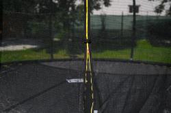 G21 Trampolína SpaceJump 430 cm, černá, s ochrannou sítí + schůdky zdarma