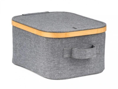 G21 Úložný box 24 x 30 x 15 cm, bambusový s víkem, šedý G21 Úložný box 24 x 30 x 15 cm, bambusový s víkem, šedý