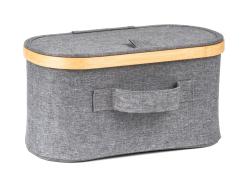 G21 Úložný box 30 x 15 x 15 cm, bambusový s víkem, šedý G21 Úložný box 30 x 15 x 15 cm, bambusový s víkem, šedý