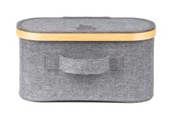 G21 Úložný box 30 x 15 x 15 cm, bambusový s víkem, šedý