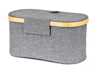 G21 Úložný box 30 x 15 x 15 cm, bambusový s víkem, šedý