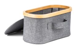 G21 Úložný box 30 x 15 x 15 cm, bambusový s víkem, šedý