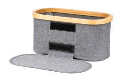 G21 Úložný box 30 x 15 x 15 cm, bambusový s víkem, šedý