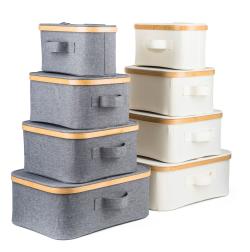 G21 Úložný box 30 x 15 x 15 cm, bambusový s víkem, šedý