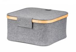 G21 Úložný box 30 x 30 x 15 cm, bambusový s víkem, šedý