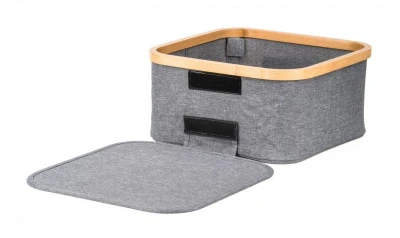 G21 Úložný box 30 x 30 x 15 cm, bambusový s víkem, šedý