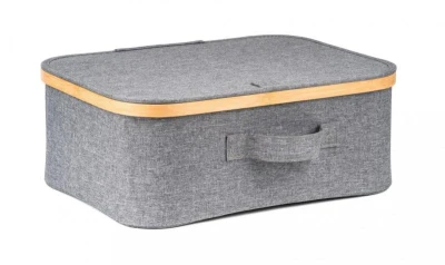 G21 Úložný box 40 x 30 x 15 cm, bambusový s víkem, šedý G21 Úložný box 40 x 30 x 15 cm, bambusový s víkem, šedý