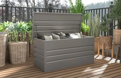 G21 Zahradní box Denver 400 L, metalický šedý plechový