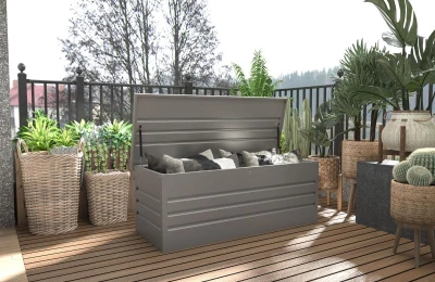 G21 Zahradní box Denver 560 L, metalický šedý plechový