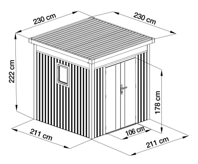 G21 Záhradný domček Atlanta 529 - 230 x 230 cm, metal silver