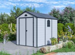 G21 Zahradní domek Boston 523 - 188 x 278 cm, plastový, světle šedý