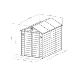 G21 Zahradní domek Boston 523 - 188 x 278 cm, plastový, světle šedý