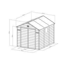 G21 Zahradní domek Boston 670 - 241 x 278 cm, plastový, šedý