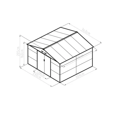 G21 Zahradní domek GAH 1085 - 340 x 319 cm, antracitový