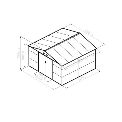 G21 Zahradní domek GAH 1085 - 340 x 319 cm, šedý