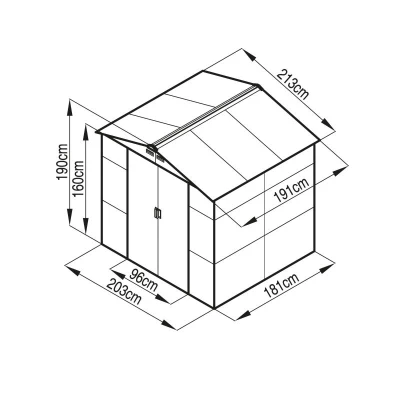 G21 Zahradní domek GAH 407 - 213 x 191 cm, antracitový
