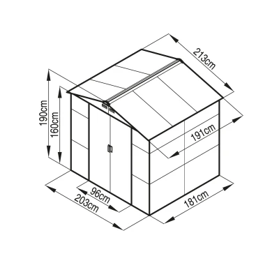G21 Zahradní domek GAH 407 - 213 x 191 cm, šedý