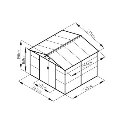 G21 Zahradní domek GAH 706 - 277 x 255 cm, hnědý