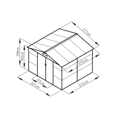 G21 Zahradní domek GAH 706 - 277 x 255 cm, hnědý