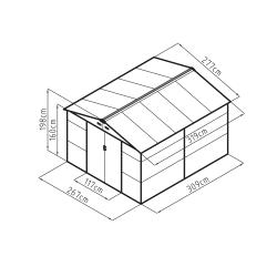 G21 Zahradní domek GAH 884 - 277 x 319 cm, antracitový