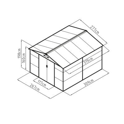 G21 Zahradní domek GAH 884 - 277 x 319 cm, antracitový
