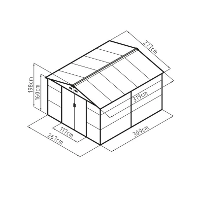 G21 Zahradní domek GAH 884 - 277 x 319 cm, šedý