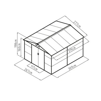 G21 Zahradní domek GAH 884 - 277 x 319 cm, zelený