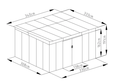 G21 Zahradní domek GRAH 1132 - 340 x 333 cm, hnědý