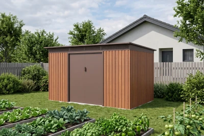 G21 Zahradní domek GRAH 700 - 340 x 206 cm, hnědý