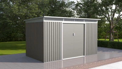 G21 GRAH 700 metalický šedý 340 x 206 cm zahradní domek