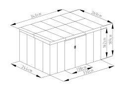 G21 Zahradní domek GRAH 915 - 340 x 269 cm, antracitový