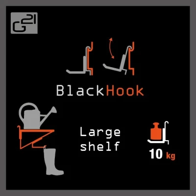G21 Závěsný systém BlackHook large shelf 60 x 19 x 42 cm