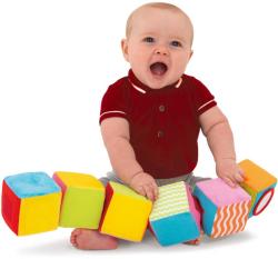 GALT Baby soft kostky textilní naučné na suchý zip 8cm set 6ks pro miminko