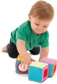 GALT Baby soft kostky textilní naučné na suchý zip 8cm set 6ks pro miminko