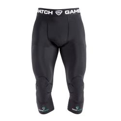 GAMEPATCH 3/4 TIGHTS WITH KNEE PADDING black kompresní kalhoty s chrániči kolen