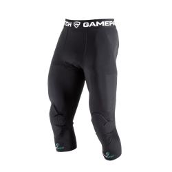 GAMEPATCH 3/4 TIGHTS WITH KNEE PADDING black kompresní kalhoty s chrániči kolen POUZE 150 cm - Černá (VÝPRODEJ)